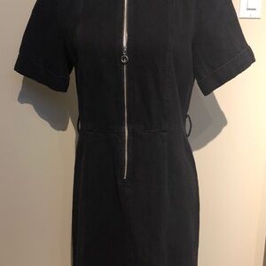 Simons Black jeans Midi Dress with Zipper Size S
